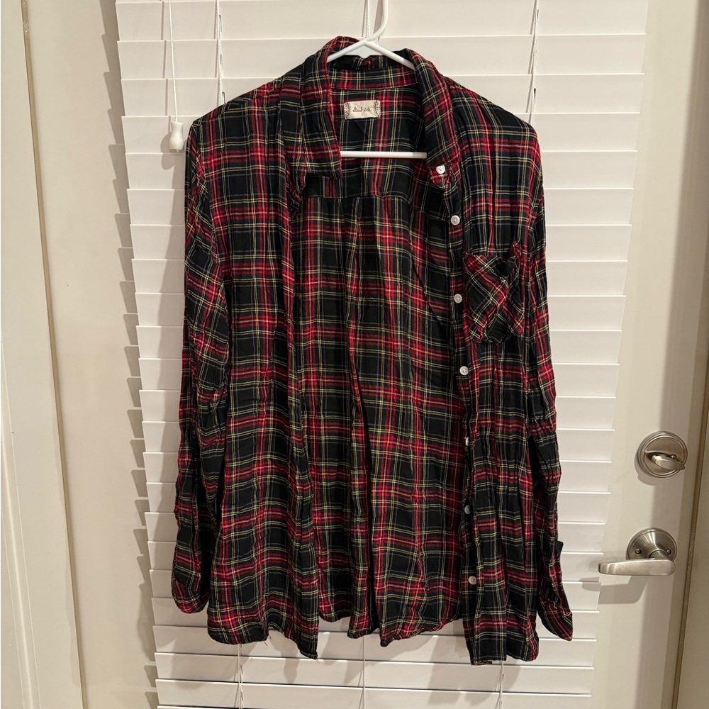 Altar'd State Red and Green Plaid Shirt